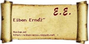Eiben Ernő névjegykártya